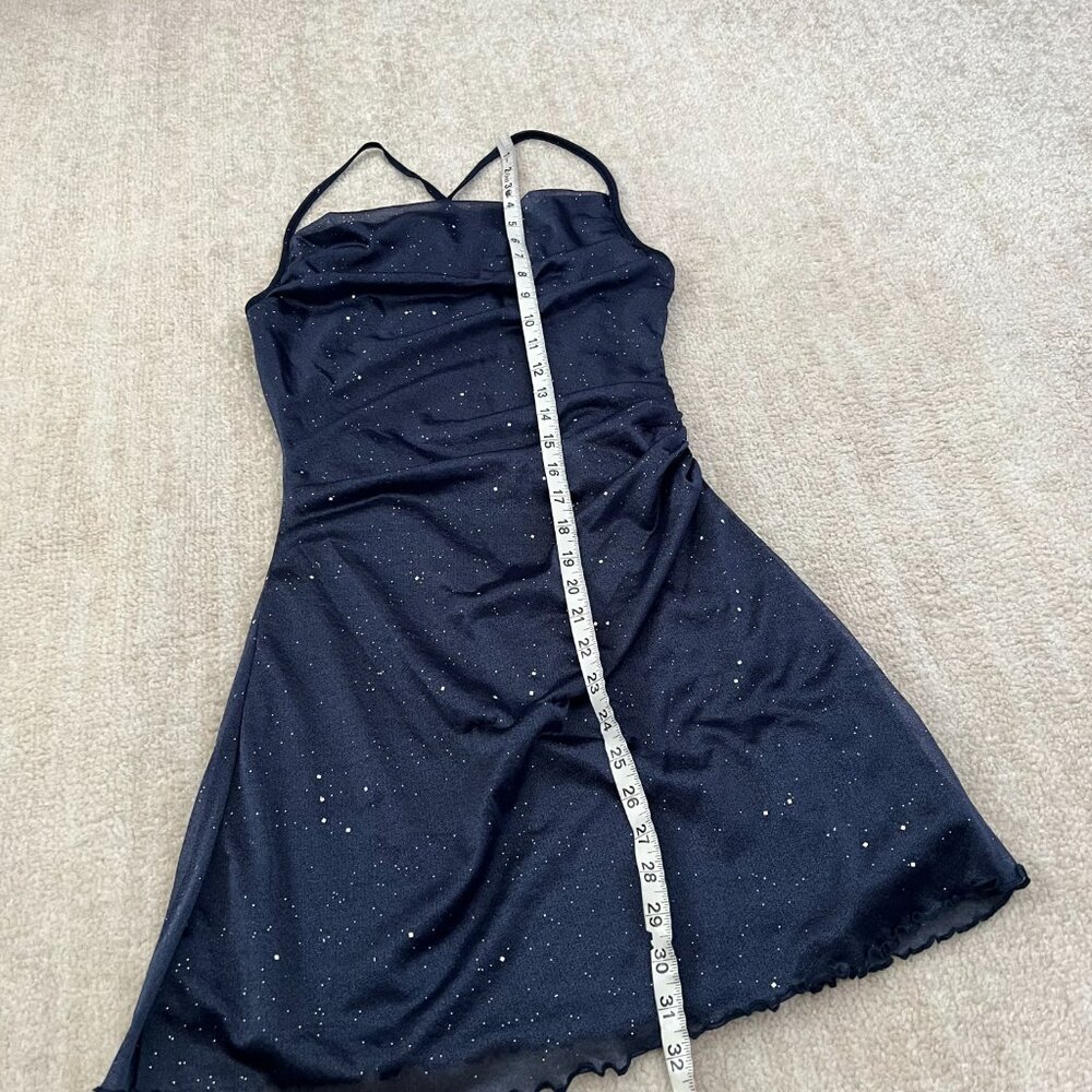 Cider Blue Cocktail Strappy Mini Dress XS - Picture 5 of 10